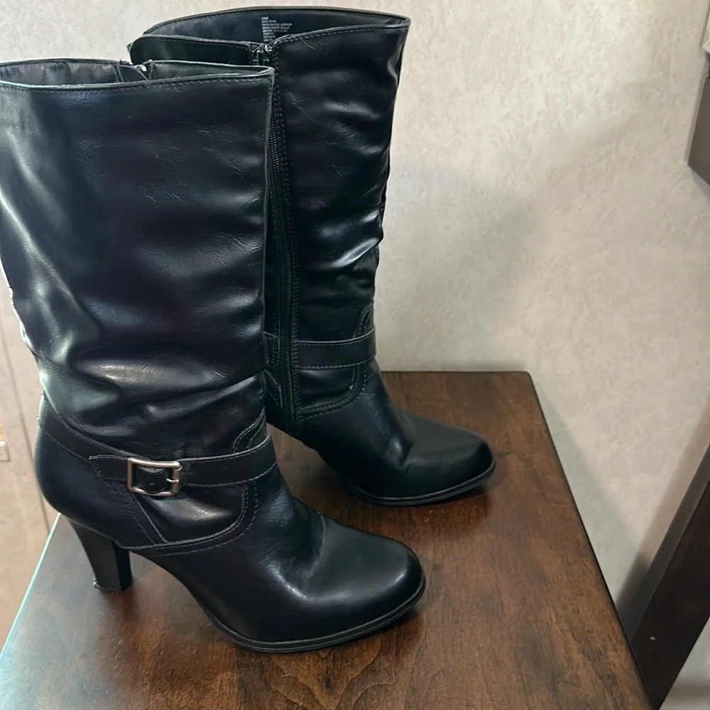 Black 3.5 inch boots Arizona Jeans size 10 - Picture 4 of 7